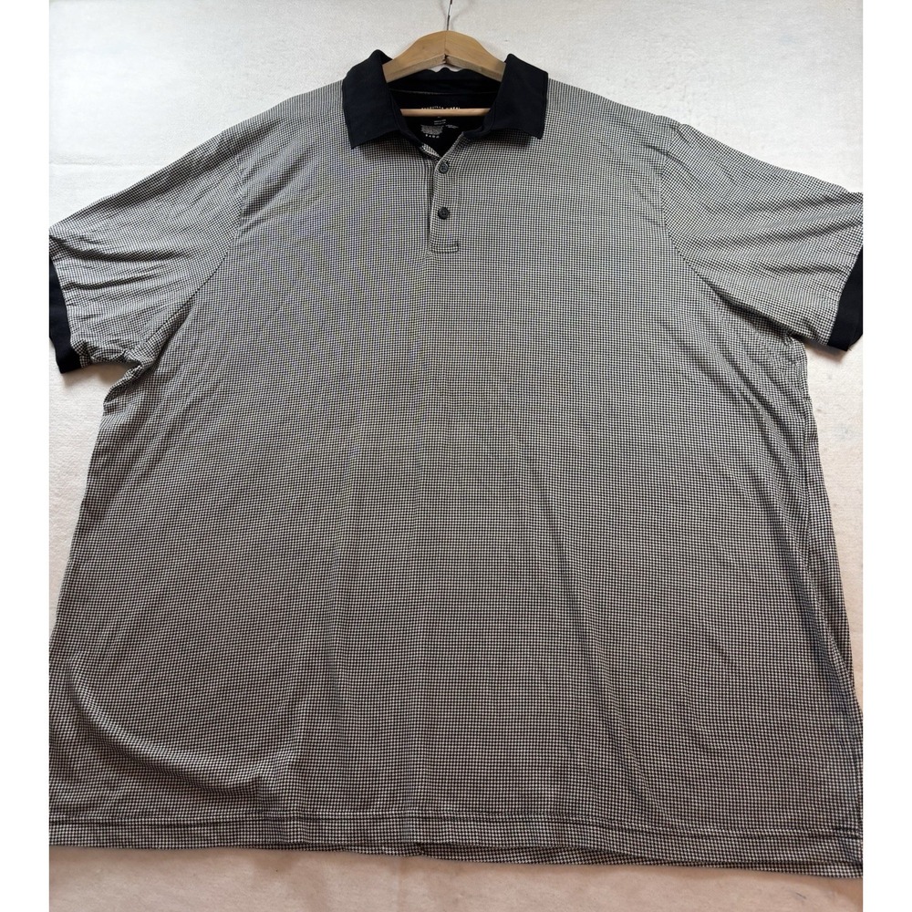 Shaquille O Neal Polo Shirt Mens 4XL Big & Tall Black Houndstooth Sh/Sl Golf